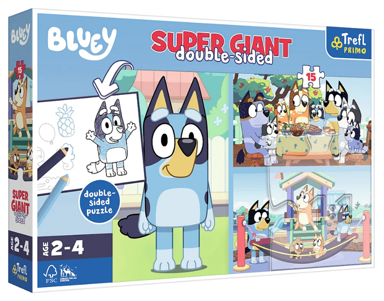 Puzzle Bluey 100 el. Wesoły świat Bluey