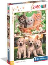 Puzzle 2x60 Super Kolor Brothers in Fur Clementoni