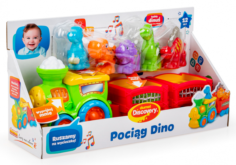 Pociąg Dino interaktywny z dinozaurami Dumel
