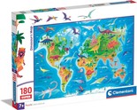 Puzzle 180 Super Kolor Mapa Dinozaurów Clementoni