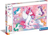 Puzzle 24 Maxi Super Color Jednorożce Clementoni