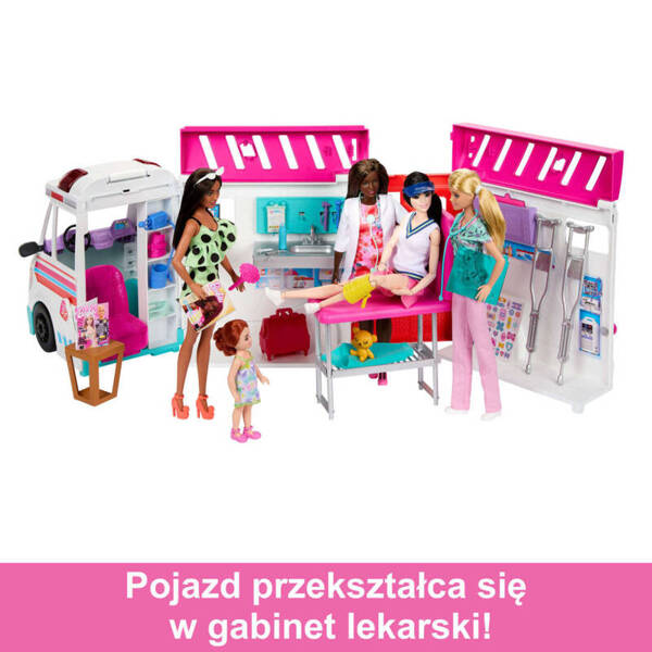 Barbie Karetka Mobilna Klinika Zestaw Mattel