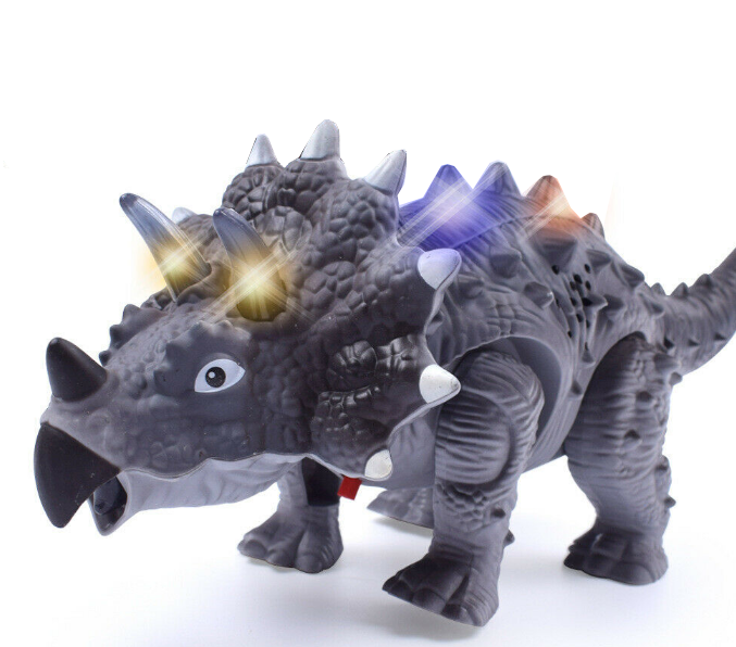 Dinozaur Triceratops chodzący 27cm światło, dźwięk