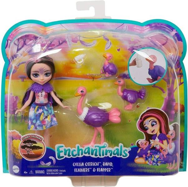 Enchantimals Rodzina Ofelia Strusie GTM32 Mattel