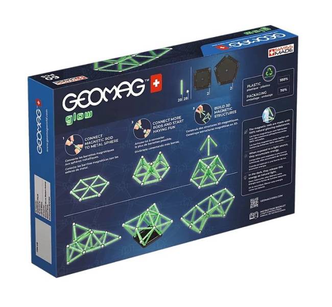 GEOMAG Glow Recycled Klocki magnetyczne 60 el.