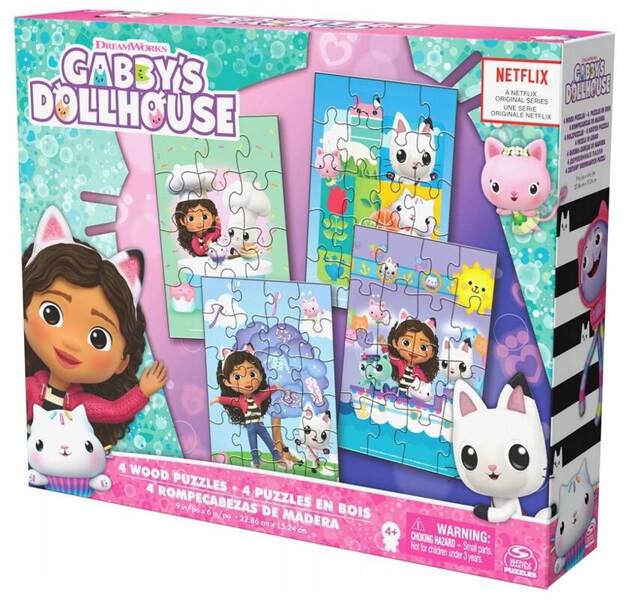 Koci Domek Gabi drewniane puzzle x4 Spin Master 