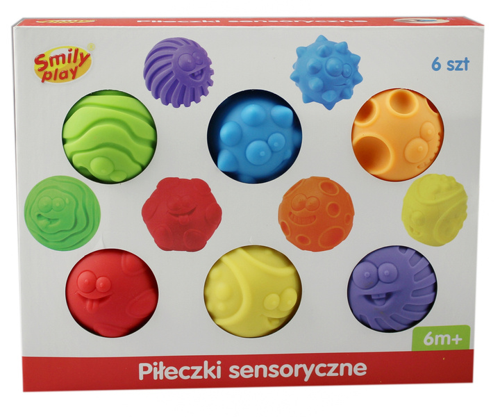 Piłeczki sensoryczne dla niemowląt 6szt Smily Play