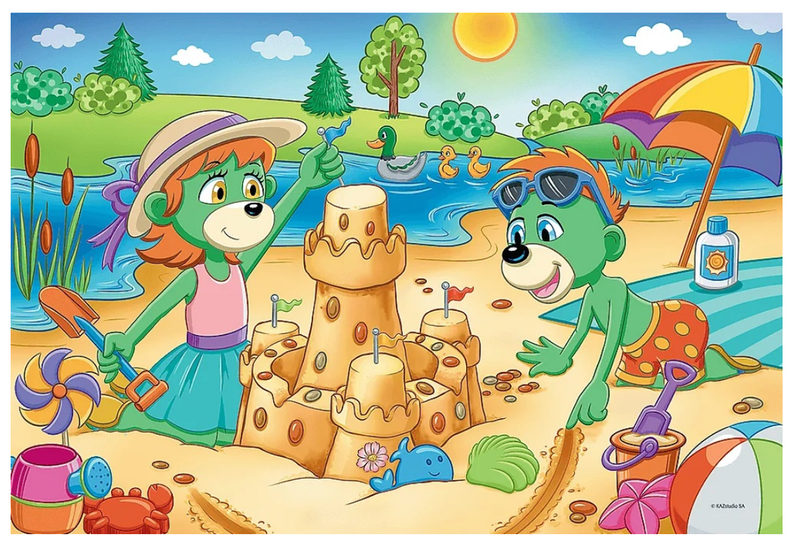 Puzzle 100 Dzień Treflików na plaży Trefl