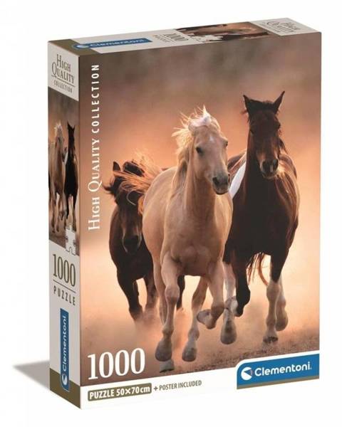 Puzzle 1000 Compact Galopujące konie Clementoni