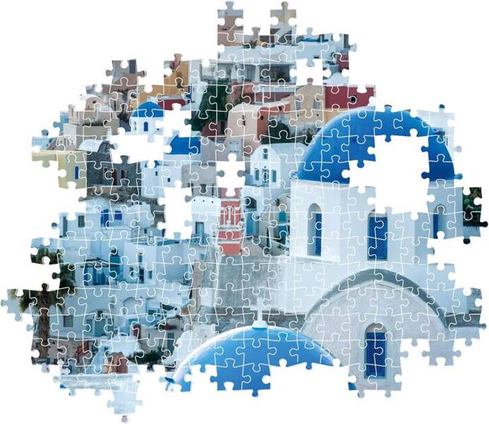 Puzzle 1000 Compact Santorini Grecja Clementoni