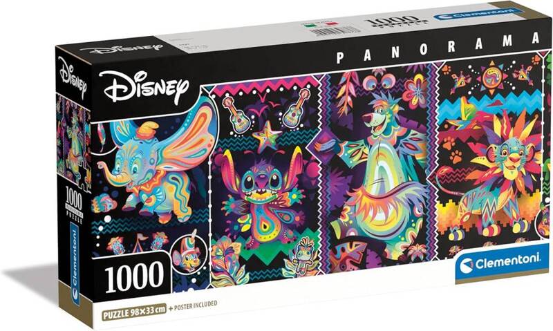 Puzzle 1000 Panorama Compact Joys Disney Clementoni