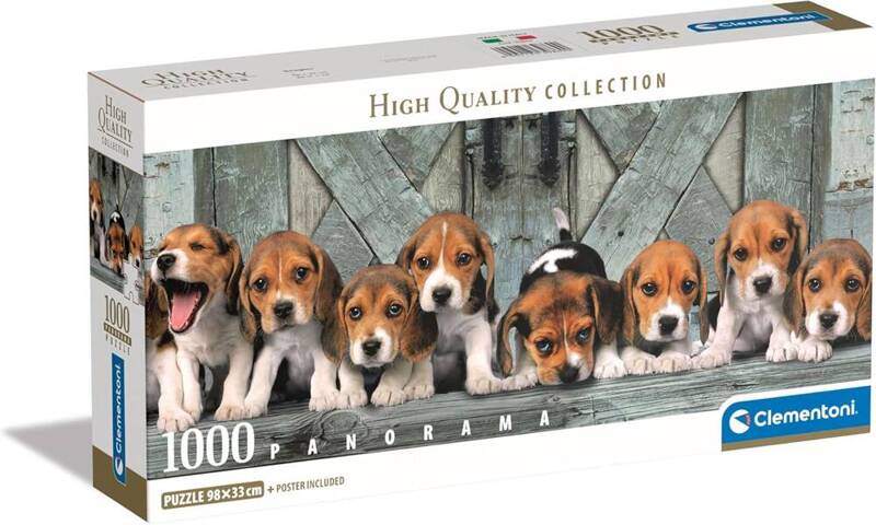 Puzzle 1000 Panorama Compact Pieski Beagles 