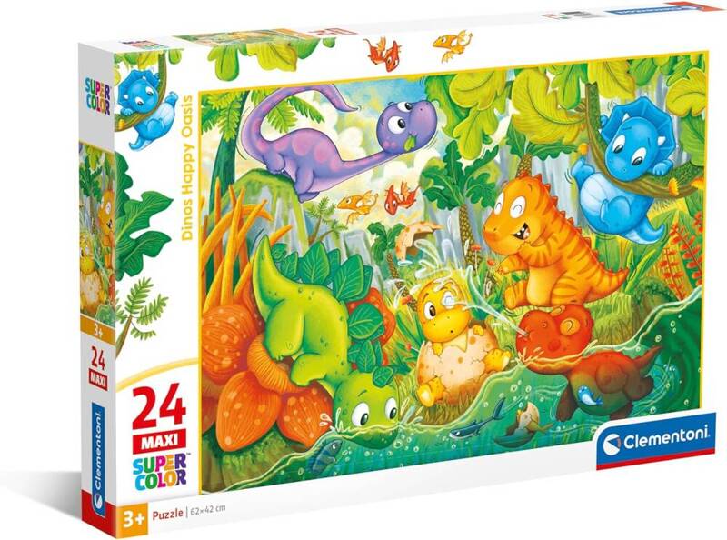 Puzzle 24 Maxi Super Kolor Wesołe Dinozaury