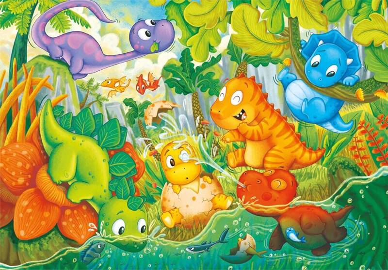 Puzzle 24 Maxi Super Kolor Wesołe Dinozaury