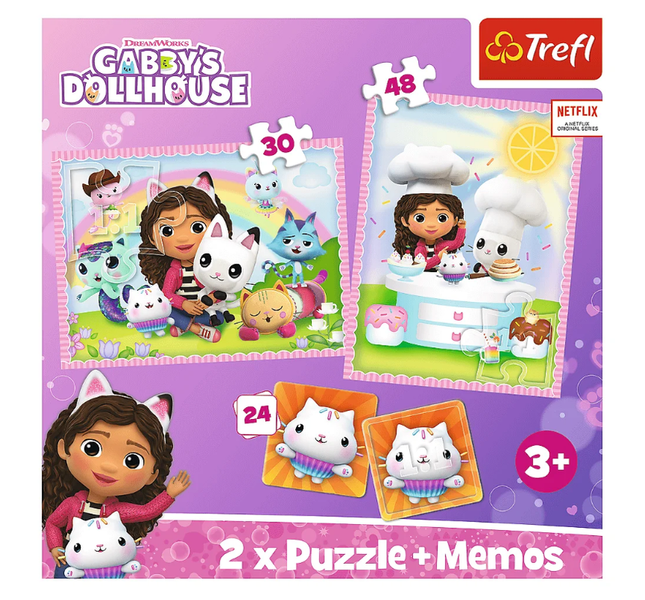 Puzzle 2w1 + memos Gabi z Kocim Przyjacielem Trefl