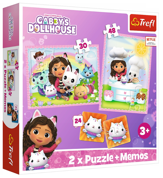 Puzzle 2w1 + memos Gabi z Kocim Przyjacielem Trefl