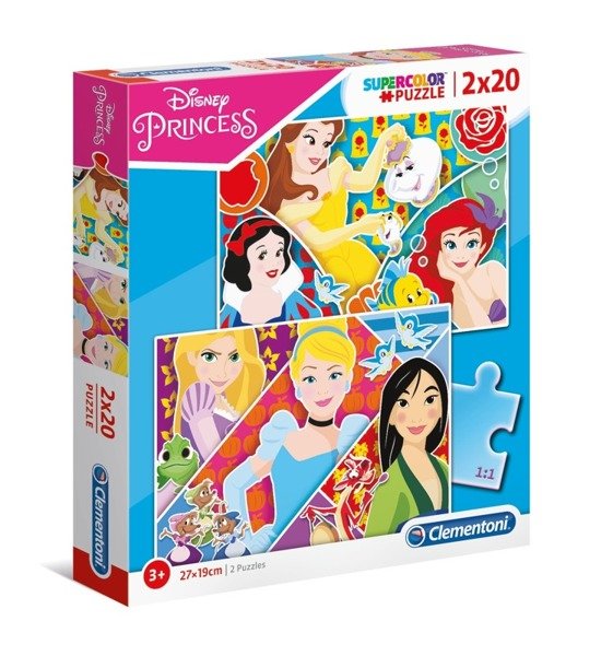 Puzzle 2x20 Princess Księżniczki 24766 Clementoni