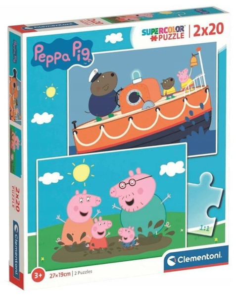 Puzzle 2x20 Super Kolor Świnka Peppa Clementoni