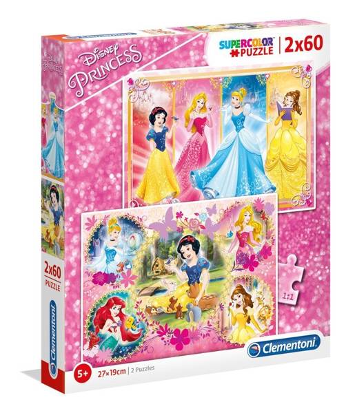 Puzzle 2x60 Disney Princess Clementoni