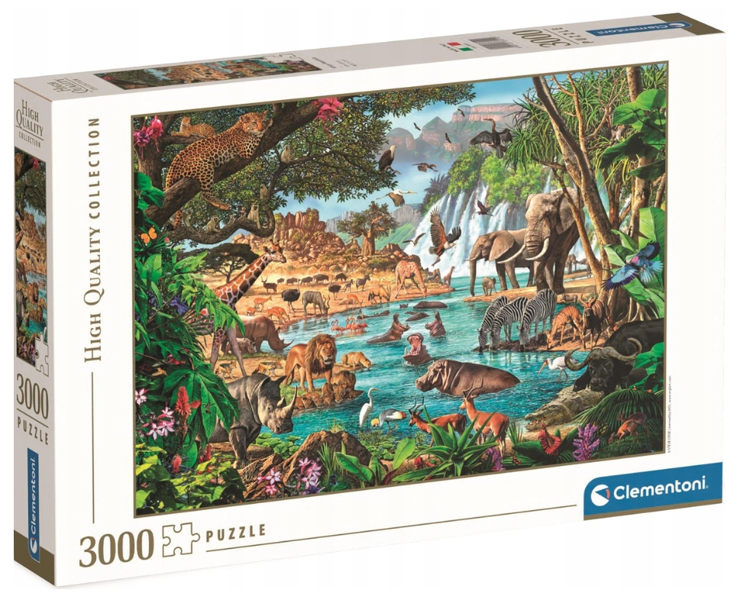 Puzzle 3000 Afrykański Wodopój Clementoni