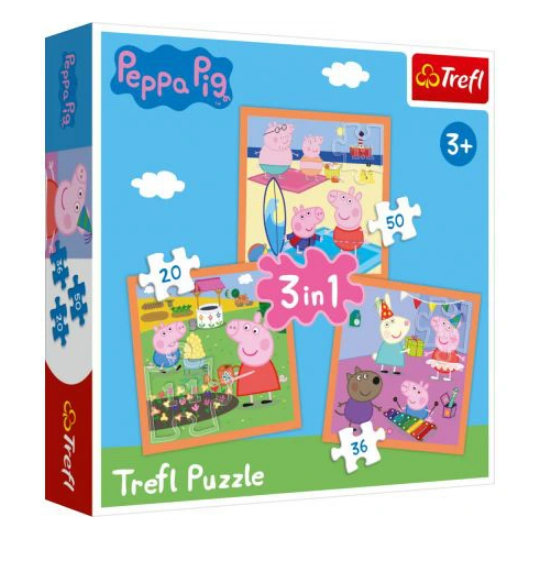 Puzzle 3w1 Pomysłowa Świnka Peppa Trefl