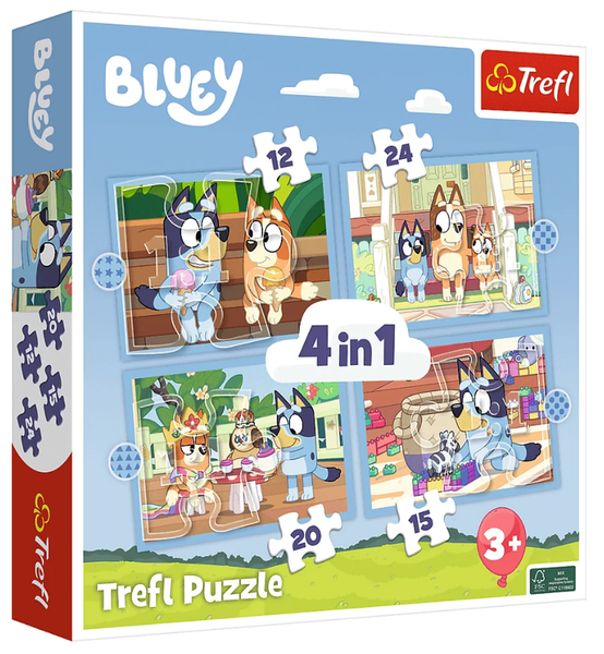 Puzzle 4w1 Bluey i jego świat Trefl