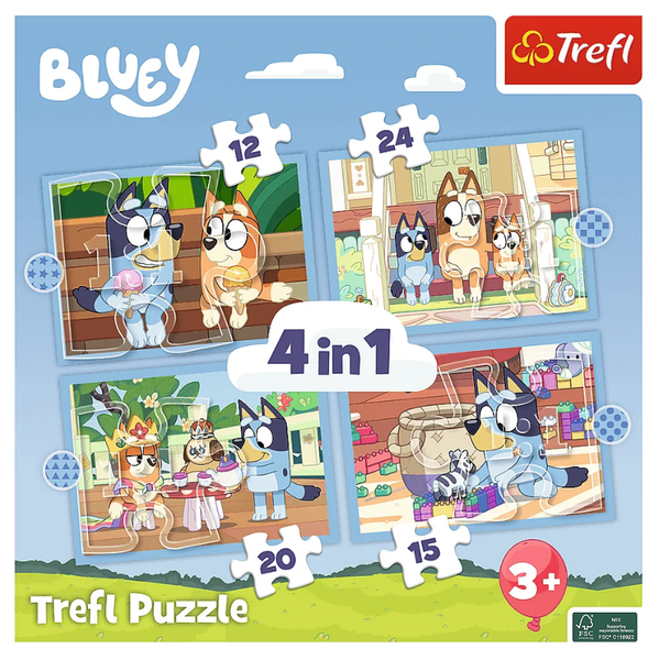 Puzzle 4w1 Bluey i jego świat Trefl