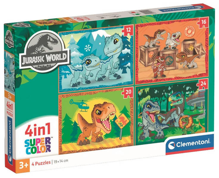 Puzzle 4w1 Super Kolor Jurassic World Clementoni