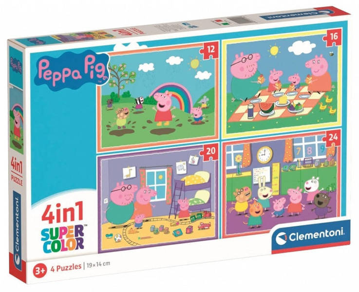 Puzzle 4w1 Super Kolor Świnka Peppa Clementoni