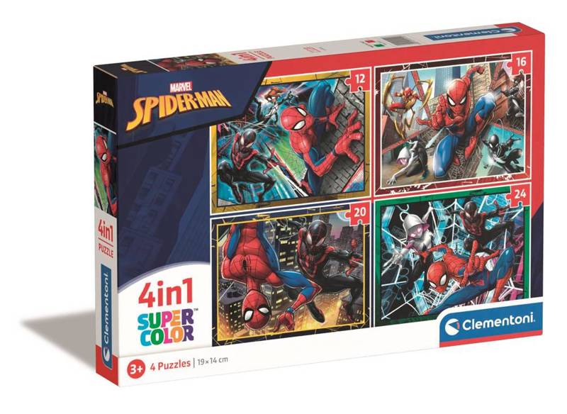 Puzzle 4w1 SuperKolor Marvel Spider man