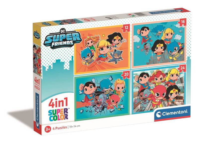 Puzzle 4w1 SuperKolor Superfriends 