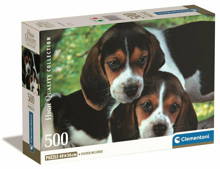 Puzzle 500 Compact Close together Beagle Clementoni