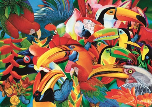 Puzzle 500 el. Kolorowe Ptaki Papugi Trefl 37328