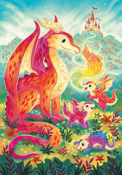 Puzzle 60 Super Kolor A Dragon Family Clementoni