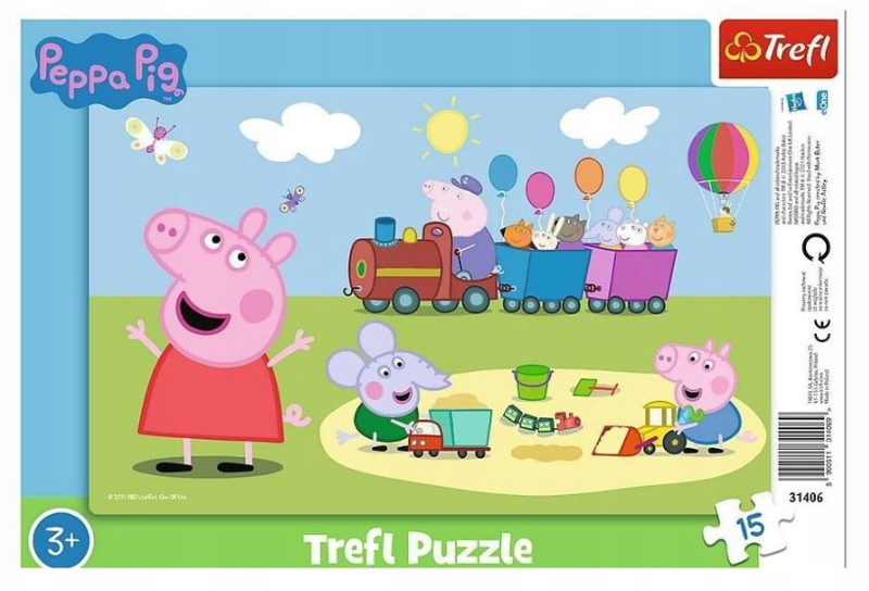 Puzzle Ramkowe 15 Wesoły pociąg Świnka Peppa Trefl