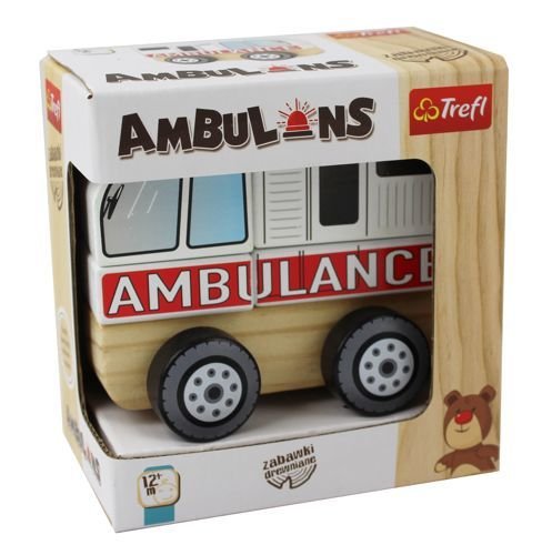 Zabawka drewniana - Ambulans Auto Układanka Trefl