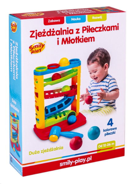 Zjeżdżalnia z piłeczkami i młotkiem Smily Play