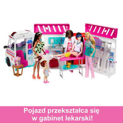 Barbie Karetka Mobilna Klinika Zestaw Mattel