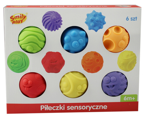 Piłeczki sensoryczne dla niemowląt 6szt Smily Play