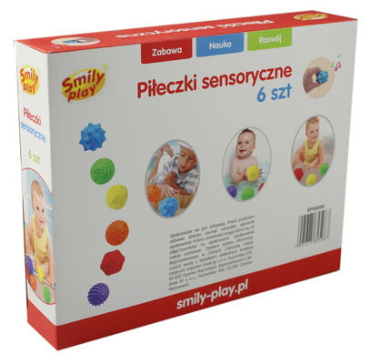 Piłeczki sensoryczne dla niemowląt 6szt Smily Play