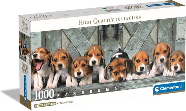 Puzzle 1000 Panorama Compact Pieski Beagles 