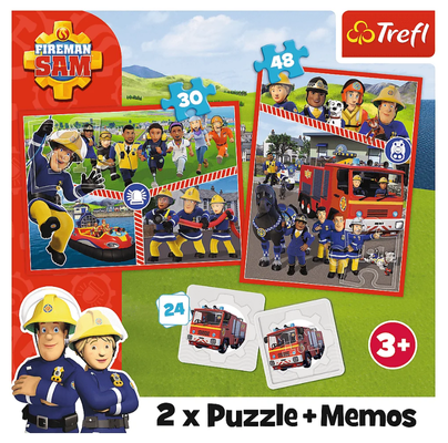 Puzzle 2w1 memos Drużyna Strażaka Sama Trefl