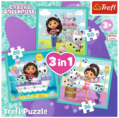 Puzzle 3w1 Aktywności Gabi Koci Domek Gabi Trefl