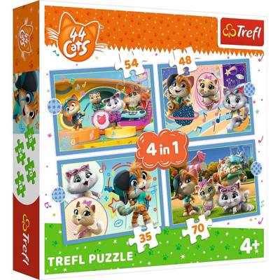 Puzzle 4w1 Kocia ferajna 44 Koty Trefl