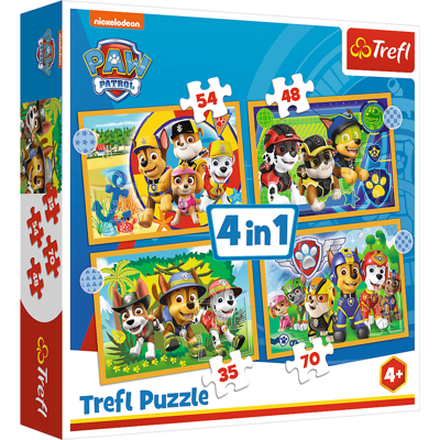 Puzzle 4w1 Wakacyjny Psi Patrol Trefl