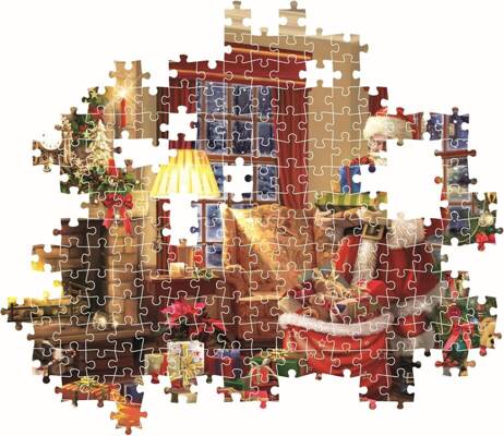 Puzzle Świąteczne 1000 Wizyta Świętego Mikołaja