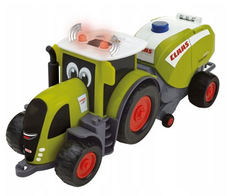 Traktor Claas Mini z prasą rolującą światło dźwięk